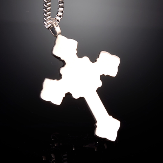 925 Sterling Silver Scout Fleur-de-Lis Cross Pendant